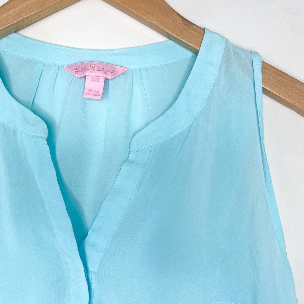 Lilly Pulitzer Stacey Sleeveless Top - Serene Blue XXS‎ - Picture 4 of 5